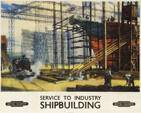 Appraisal: HEPPLE Norman - SHIPBUILDING British Railways lithograph in colours c