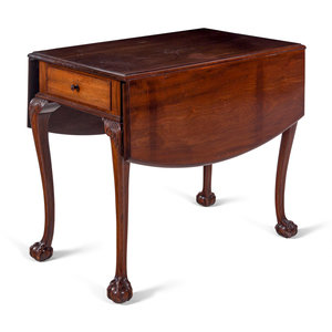 Appraisal: A George II Style Mahogany Drop-Leaf Table th Century Height