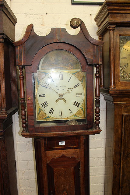 Appraisal: A TH CENTURY OAK AND MAHOGANY THIRTY HOUR LONGCASE CLOCK