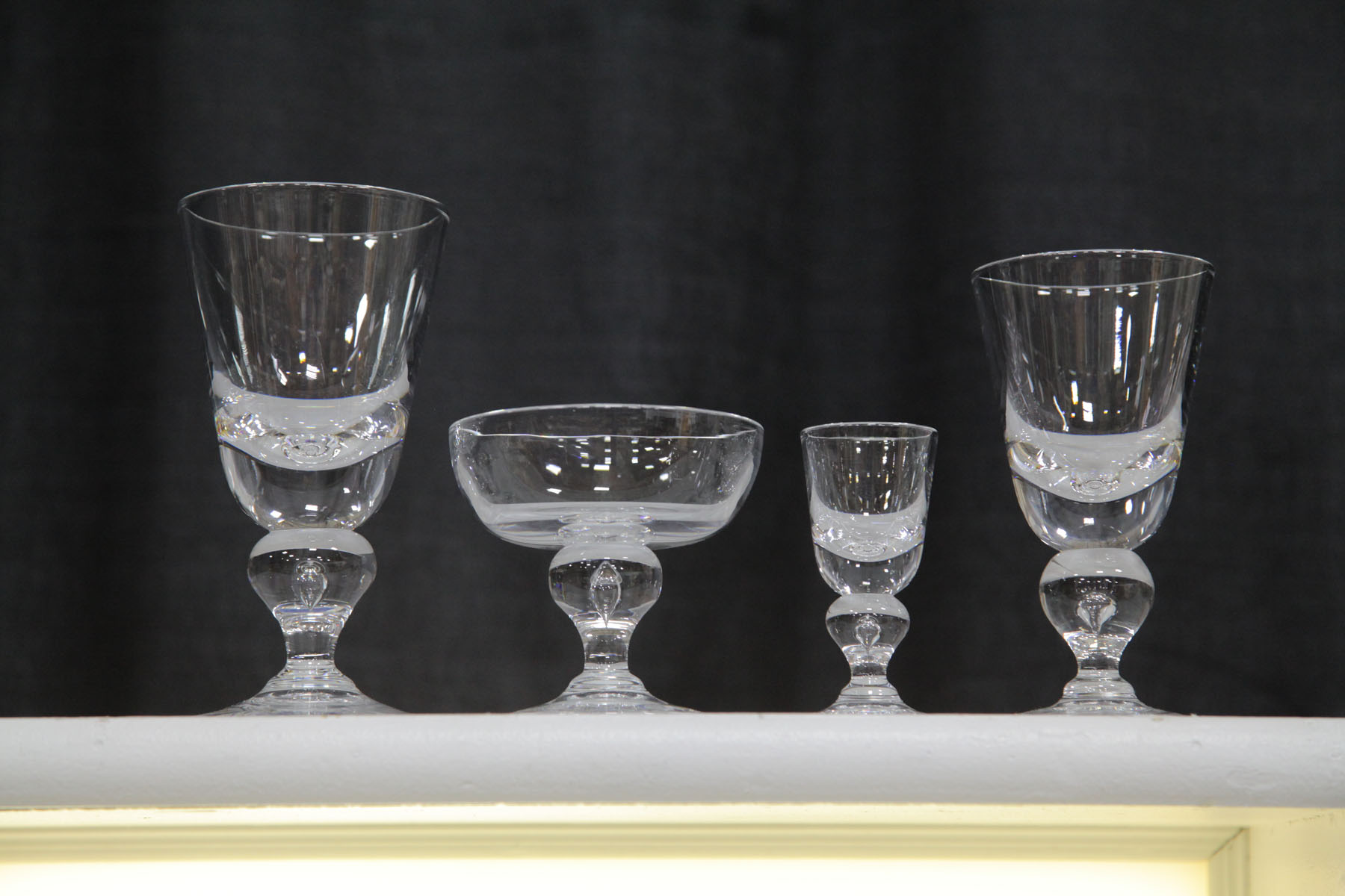 Appraisal: THIRTY-ONE PIECES OF STEUBEN CRYSTAL STEMWARE New York th century