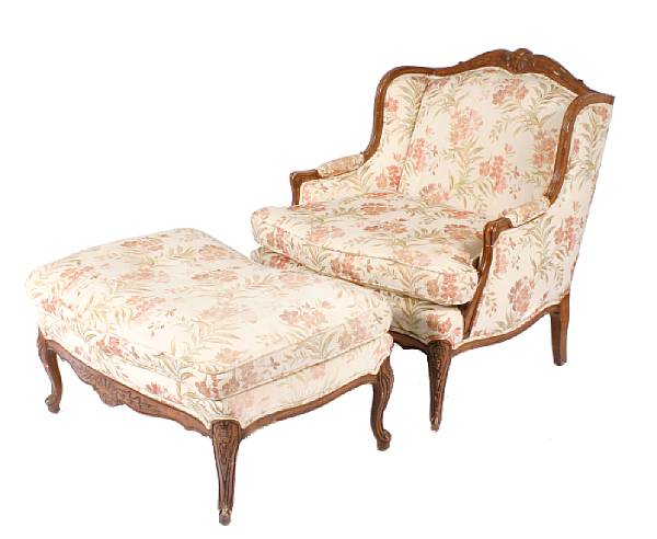 Appraisal: A group of two French Provincial style bergeres and an