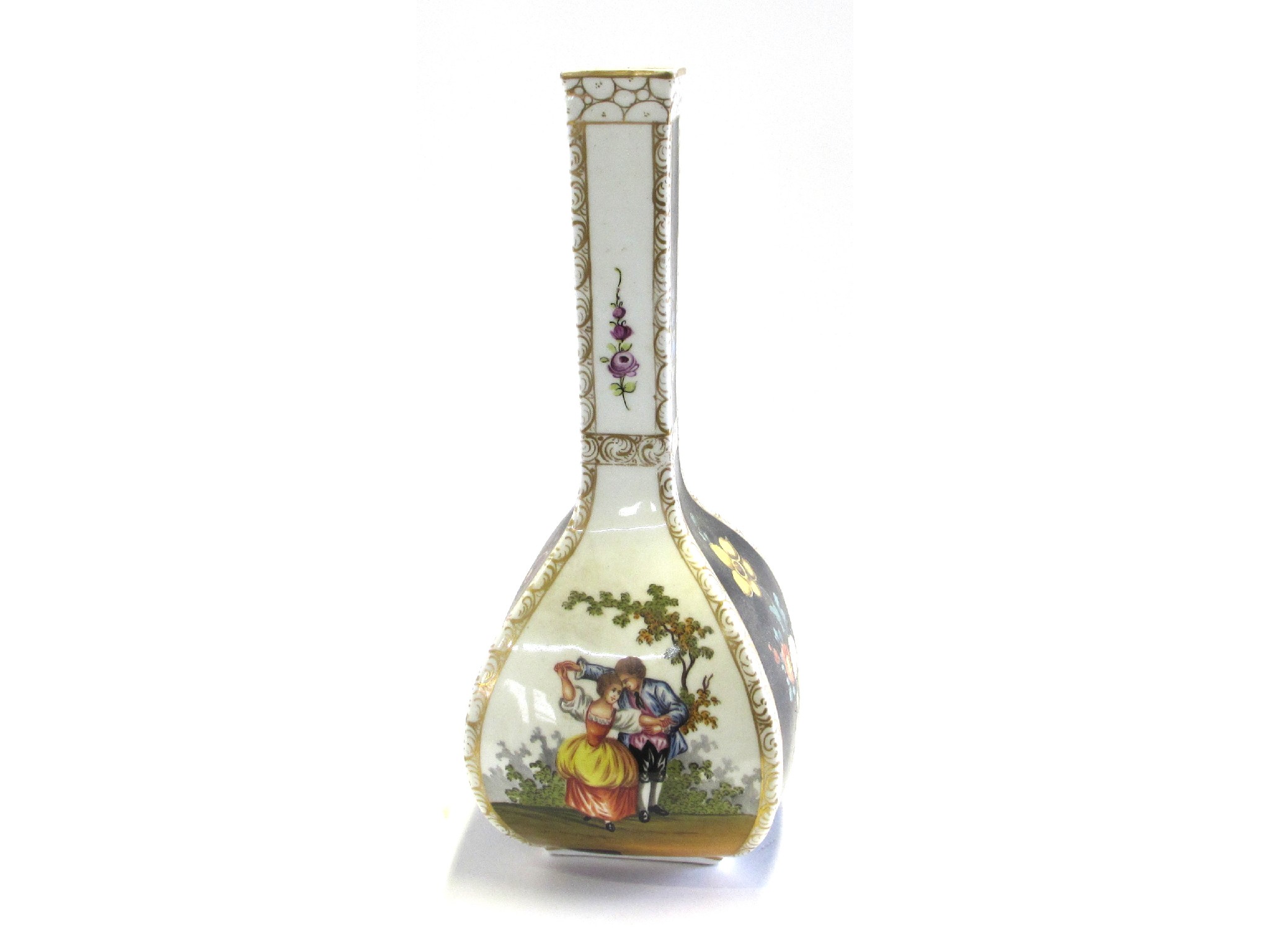 Appraisal: German porcelain vase decorated with courting couples