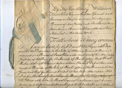 Appraisal: piece Manuscript Document Signed Franklin W illia m Burlington New