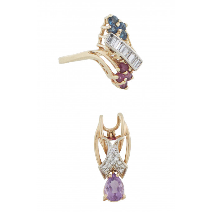 Appraisal: Two Pieces of K Yellow Gold consisting of an amethyst