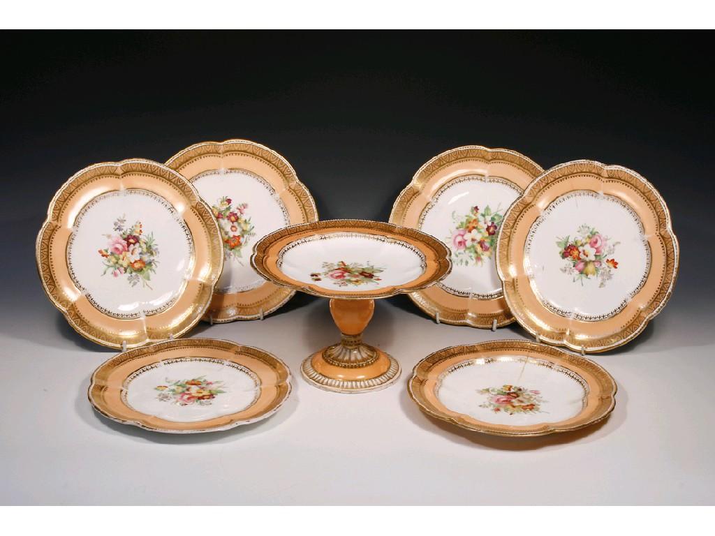 Appraisal: A TH CENTURY COALPORT TYPE PART DESSERT SERVICE painted with