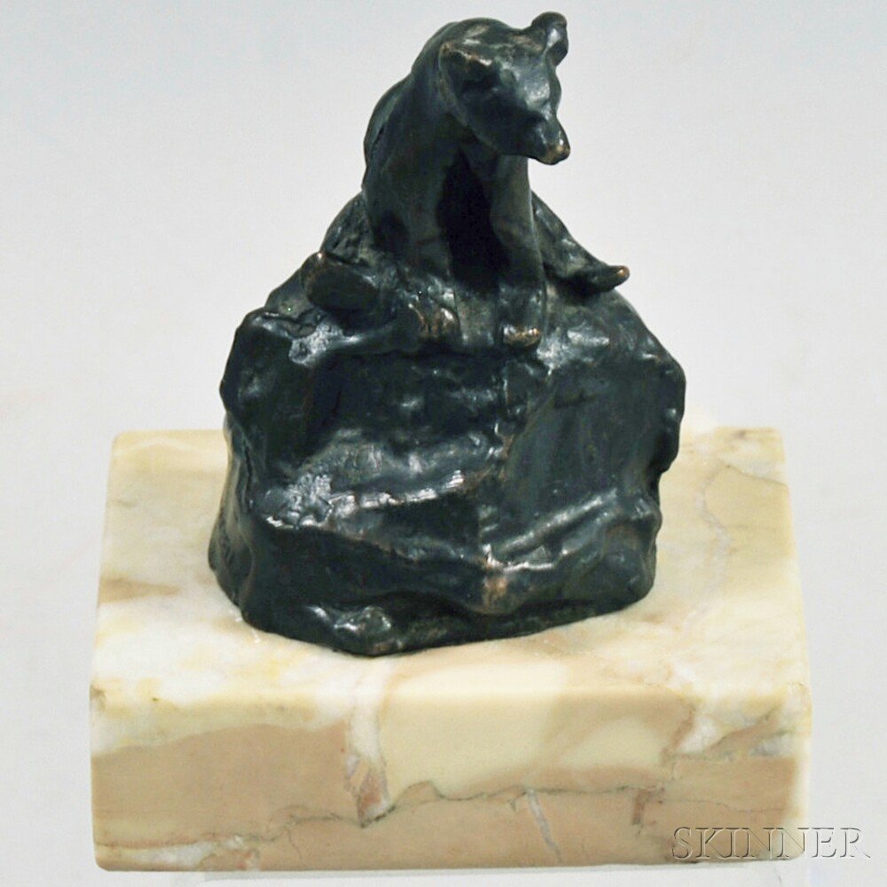 Appraisal: Bronze Figure of a Bear Cub After Charles Russell th