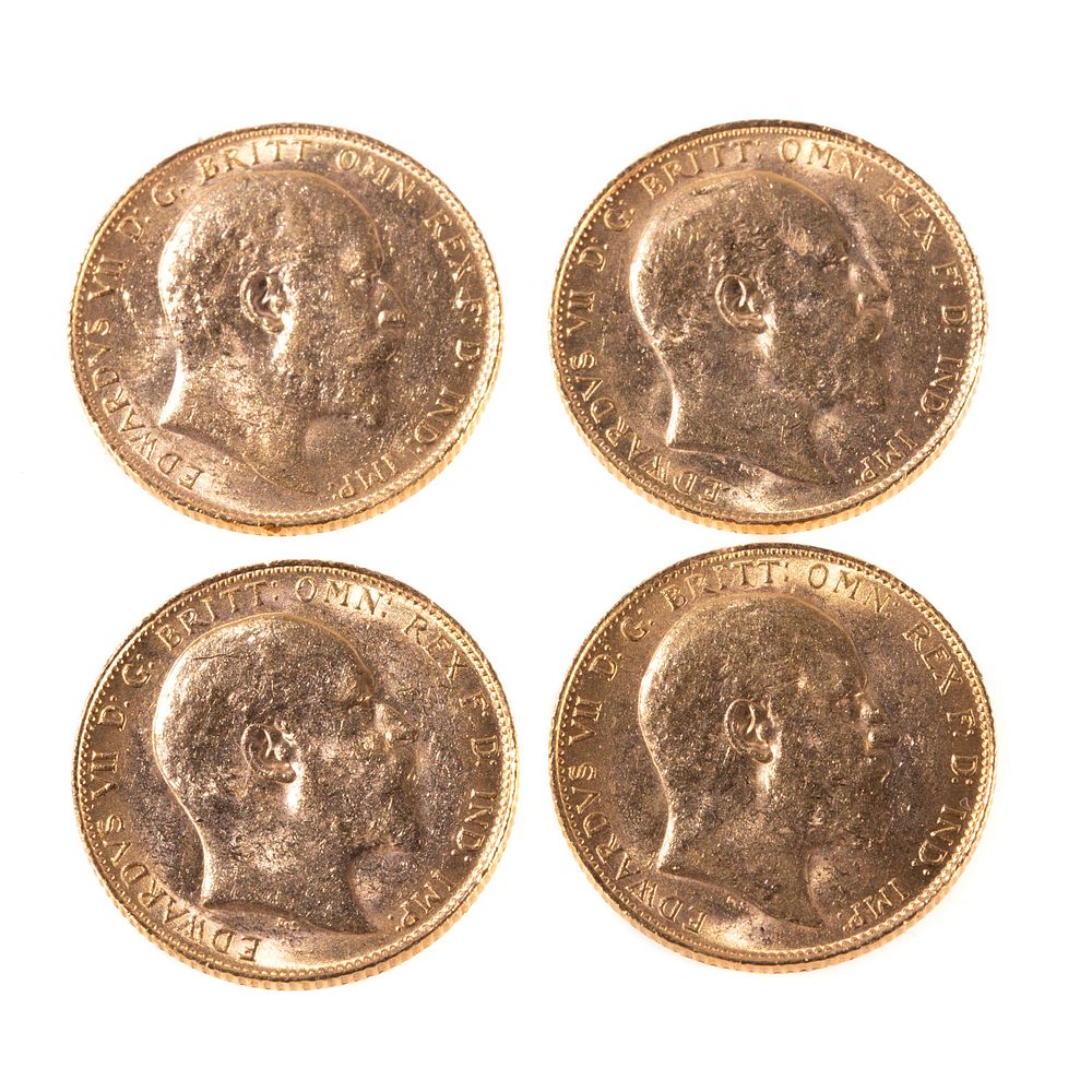 Appraisal: Four London Gold Sovereigns from Different Years oz gold