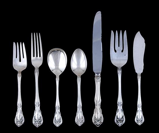 Appraisal: Alvin sterling flatware service circa Chateau Rose pattern consisting of