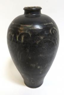 Appraisal: Black Glaze Meiping Jar Black Glaze Meiping Jar In the