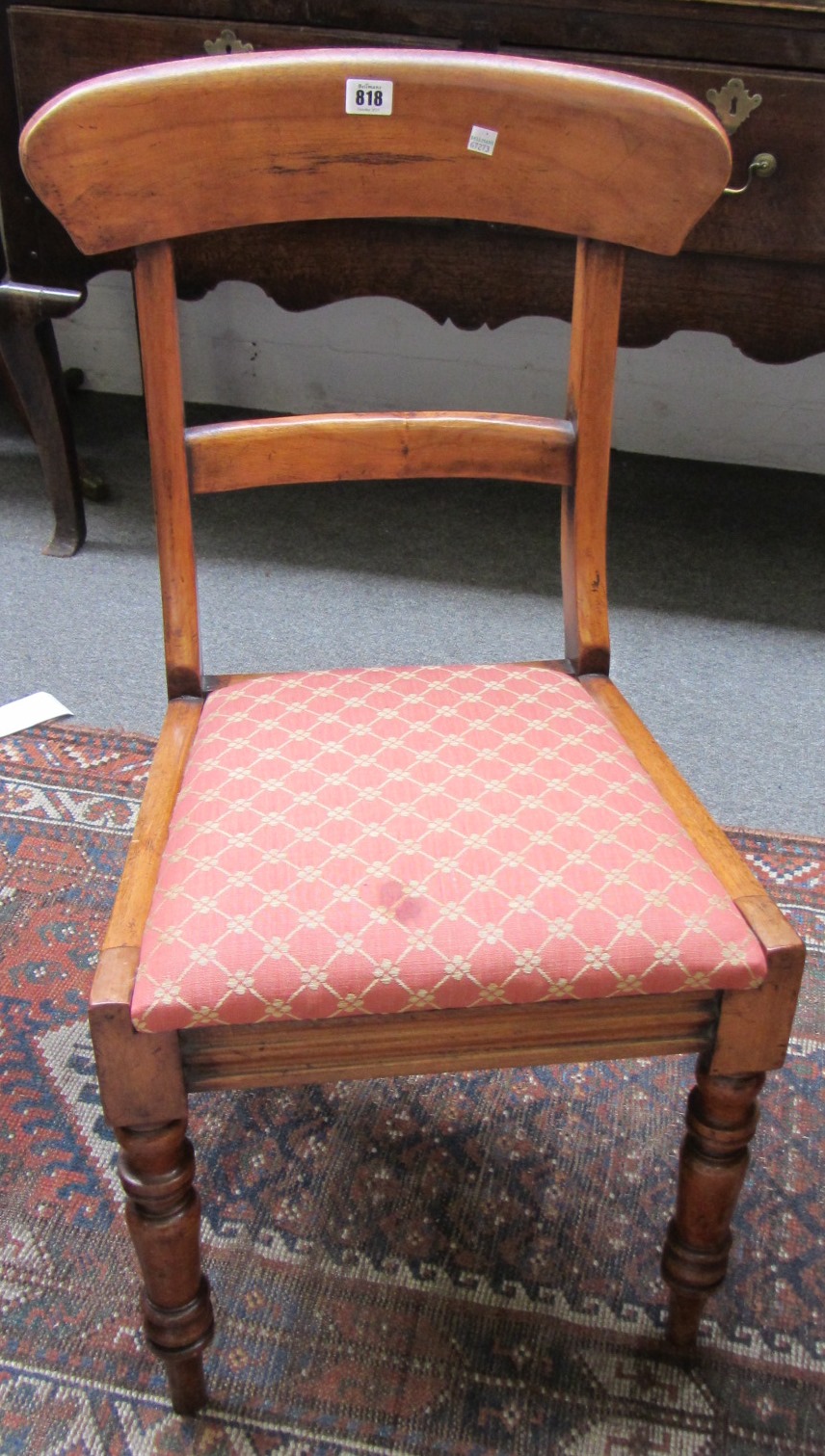 Appraisal: A set of four th century hardwood dining chairs on