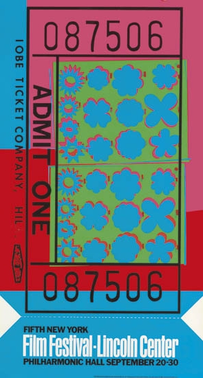 Appraisal: ANDY WARHOL Lincoln Center Ticket Color screenprint on wove paper