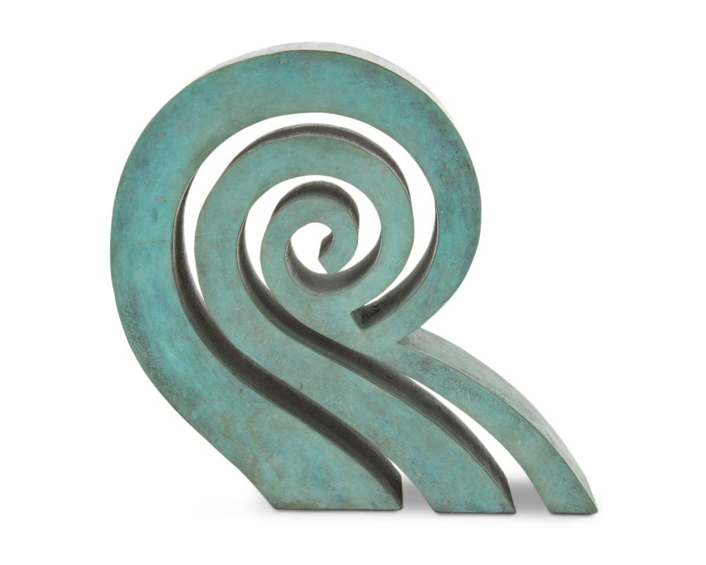 Appraisal: Jack Youngerman - American Mama Bronze Wave Patinated bronze Signed