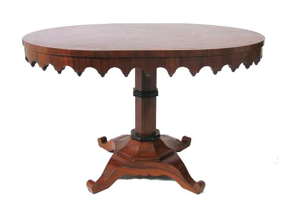 Appraisal: A Biedermeier style oval table height in width in depth