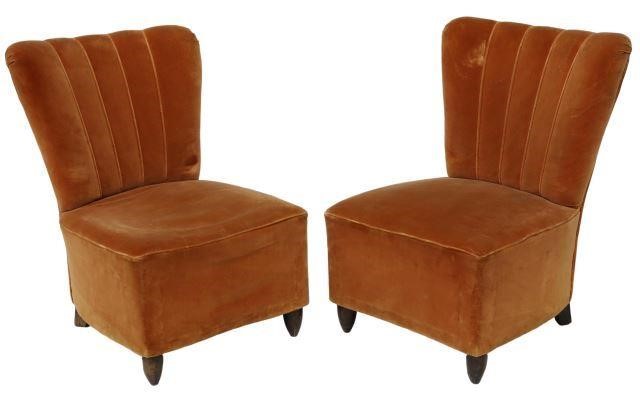 Appraisal: pair Italian mid-century modern side chairs Guglielmo Ulrich Italian -