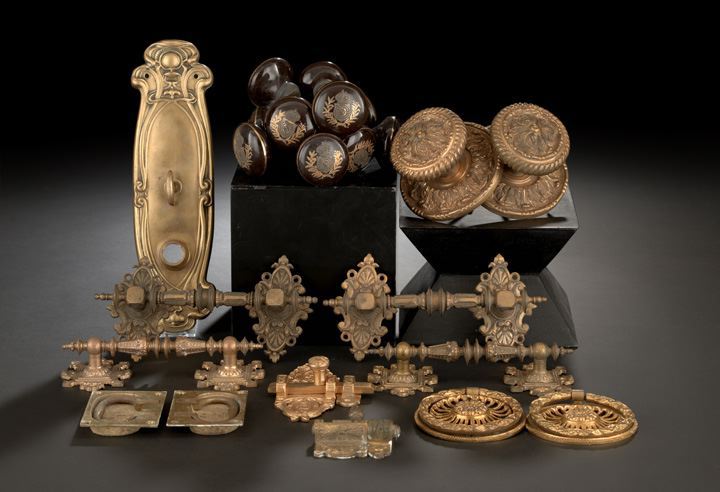 Appraisal: Varied and Interesting Nineteen-Piece Collection of Door and Furniture Hardware