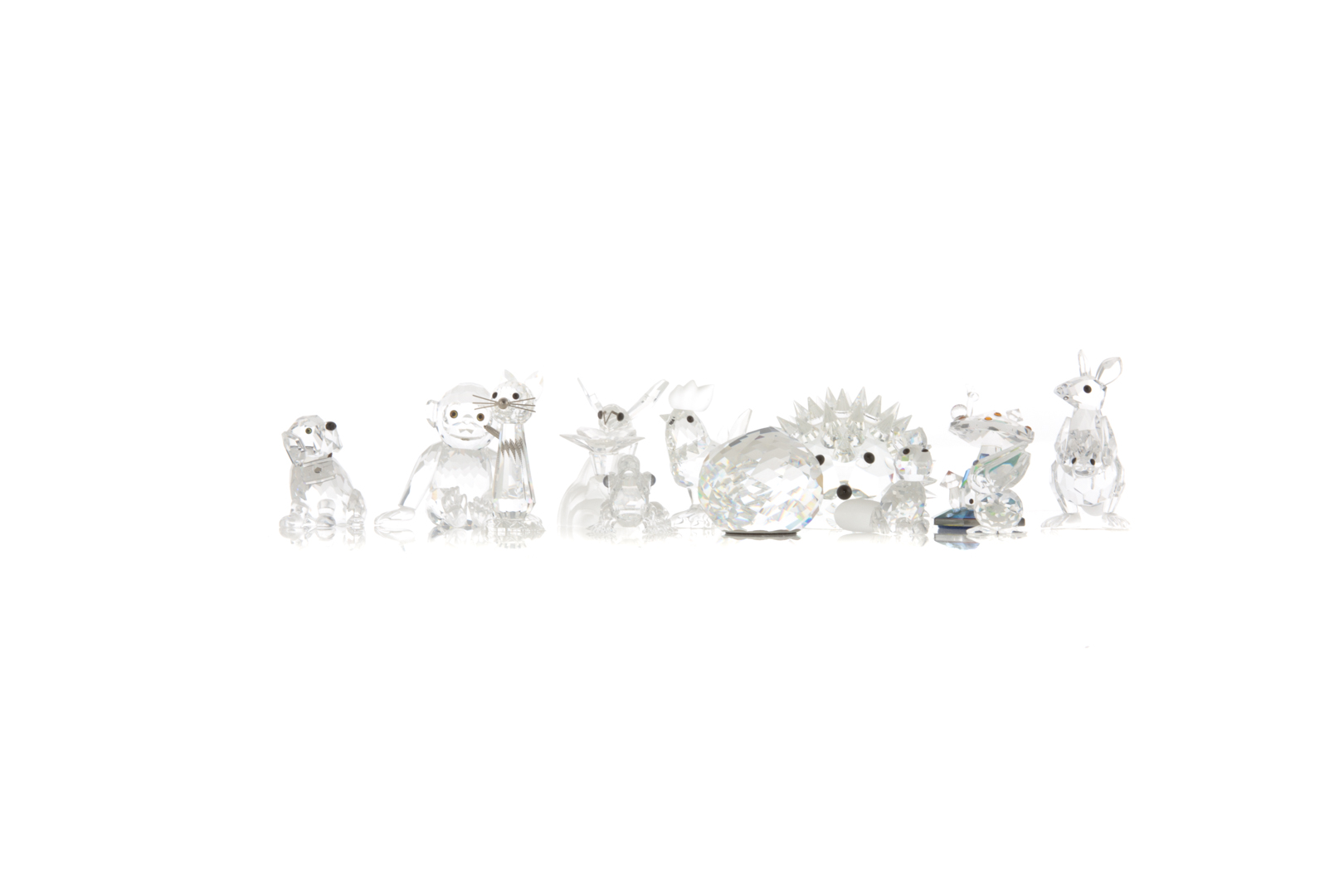 Appraisal: pieces Swarovski crystal including kangaroo cat mushroom cottage fox alligator