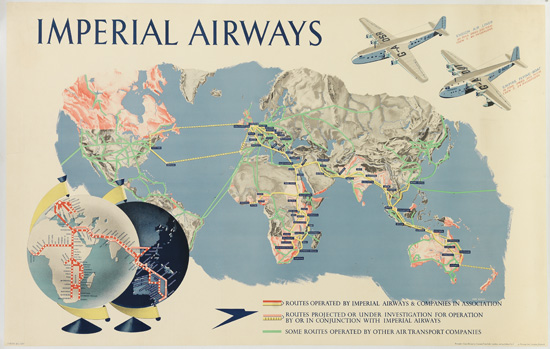 Appraisal: AVIATION Imperial Airways Imperial Airways Routes Operated by Imperial Airways