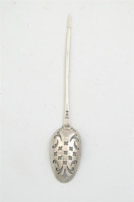 Appraisal: A George II fancy back mote spoon with a shell