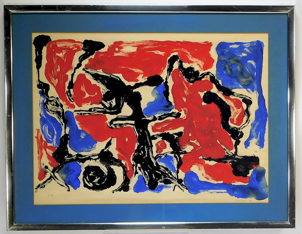 Appraisal: Agostino Scrofani Surrealist Abstract Lithograph Italy - Abstract vivid splashes