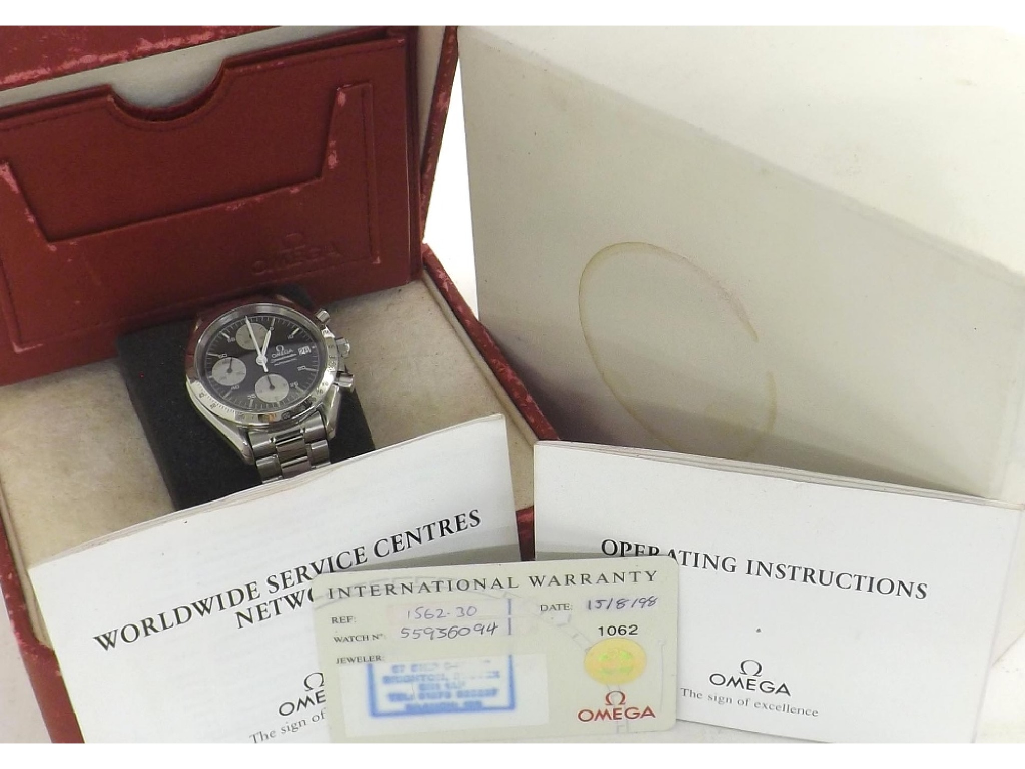 Appraisal: Omega Speedmaster automatic chronograph stainless steel gentleman's bracelet watch ref