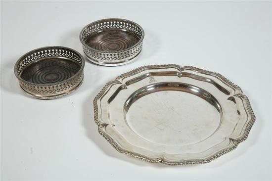 Appraisal: THREE PIECES OF EARLY SHEFFIELD PLATE English th century silver