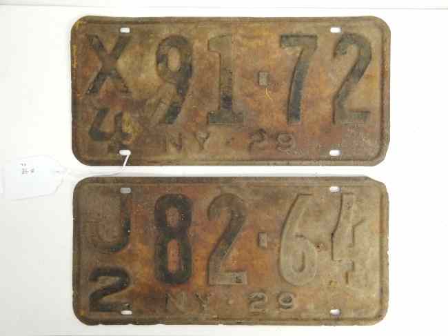 Appraisal: Lot two NY license plates