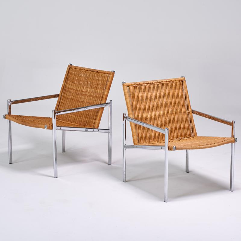 Appraisal: MARTIN VISSER Attr Pair of lounge chairs The Netherlands s