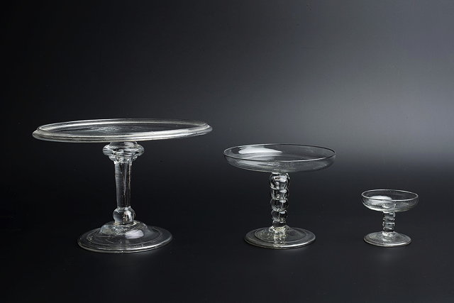 Appraisal: AN TH CENTURY GLASS TAZZA with dished top the stem