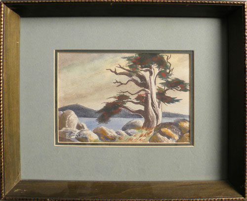 Appraisal: John B Munroe American - watercolor landscape together with a