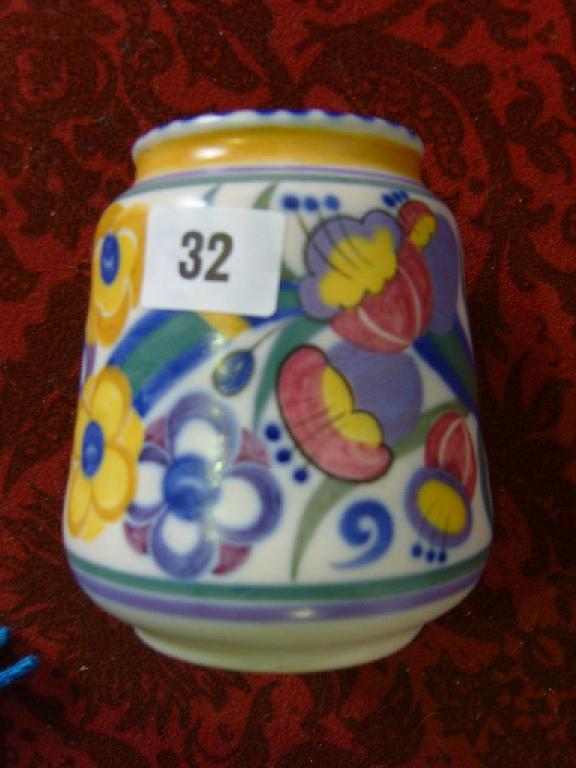 Appraisal: A Poole pottery vase with painted stylised floral decoration with