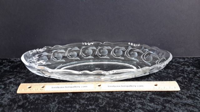 Appraisal: Heisey Glass Waverly - Moonglow Cut Celery Dish Produced by