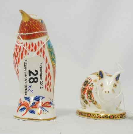 Appraisal: Royal Crown Derby Paperweight Hummingbird and Piglet