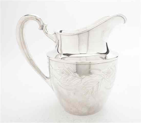 Appraisal: An American Sterling Silver Pitcher Wallace of tapering form with