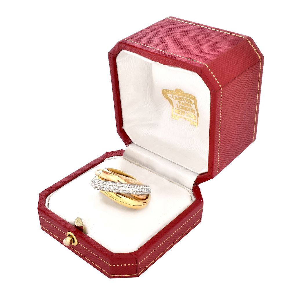 Appraisal: Cartier Diamond Trinity Tri-Color Gold Band Ring Circa Cartier Trinity