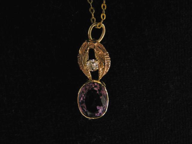 Appraisal: Amethyst Diamond Pendant carat oval gem with carat diamond k