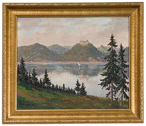 Appraisal: Willi Geiger German - Bavarian Landscape Oil on canvas titled