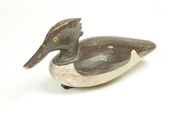 Appraisal: DECOY American early th century softwood Folksy merganser with old