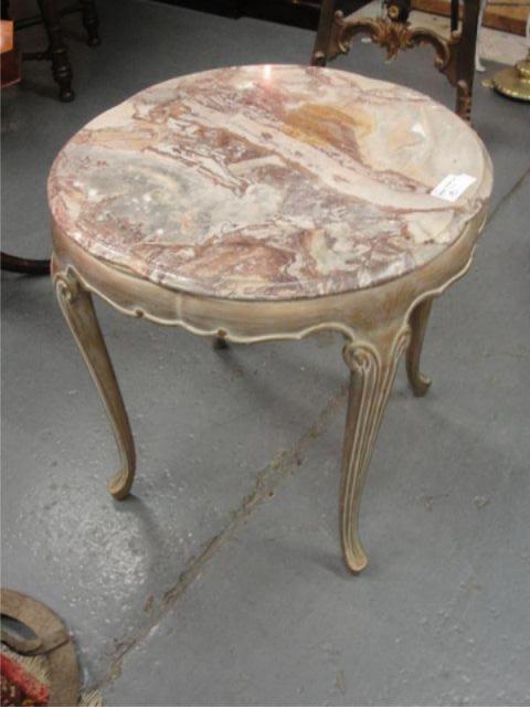 Appraisal: Louis XV Style Marbletop Center Table From a prominent New