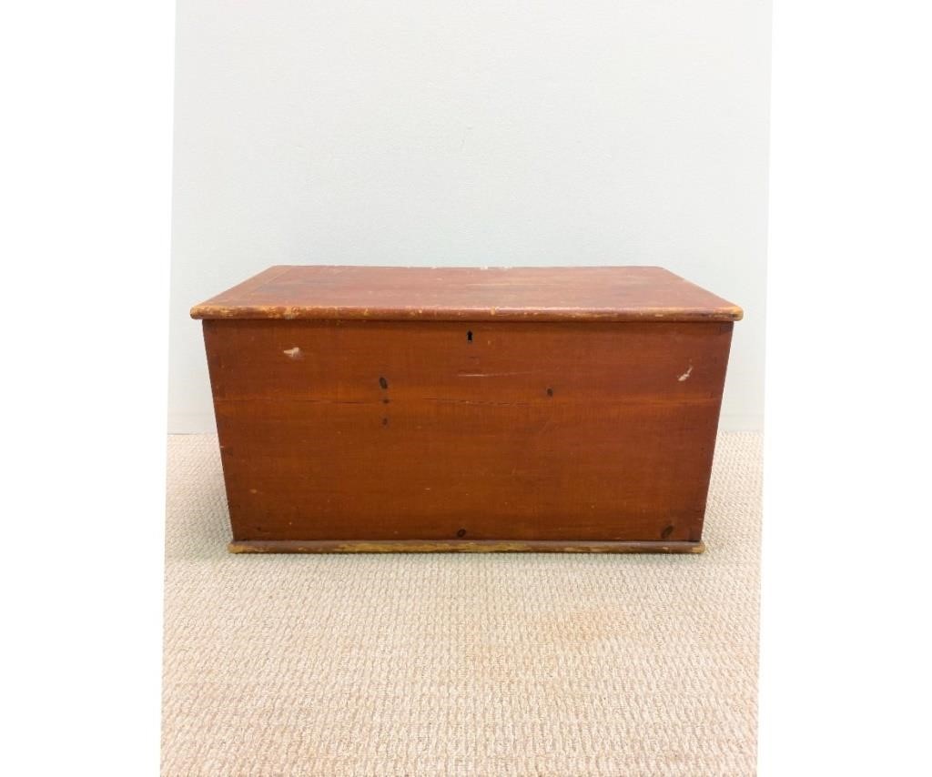 Appraisal: Pine blanket chest circa in old red paint h x