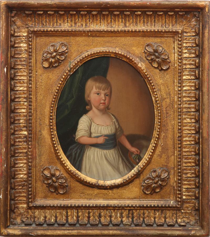 Appraisal: ENGLISH SCHOOL PORTRAIT OF A GIRL IN A WHITE DRESS