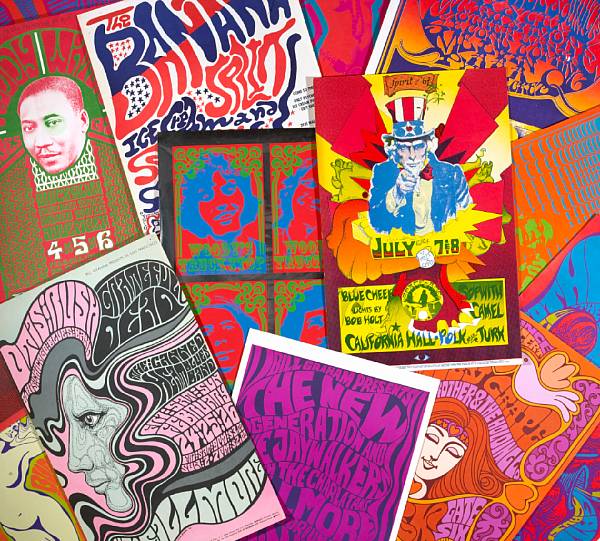 Appraisal: A group of psychedelic rock concert posters s Approximately posters