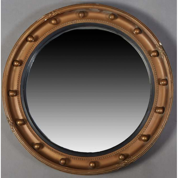 Appraisal: Regency Style Giltwood Bullseye Mirror early th c the wide