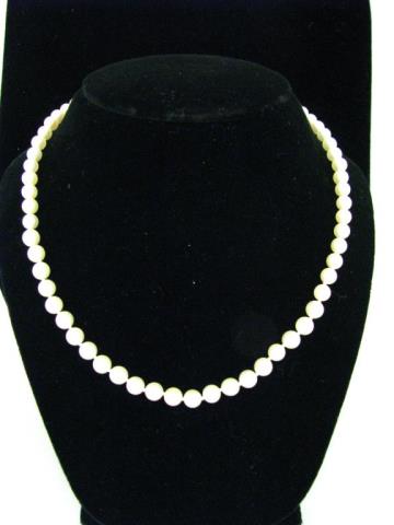 Appraisal: One Lady's strand of sixty-three cream cultured pearls with sterling