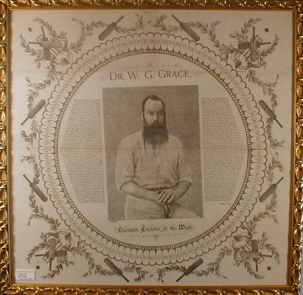 Appraisal: A framed and glazed silk handkerchief depicting Dr W G