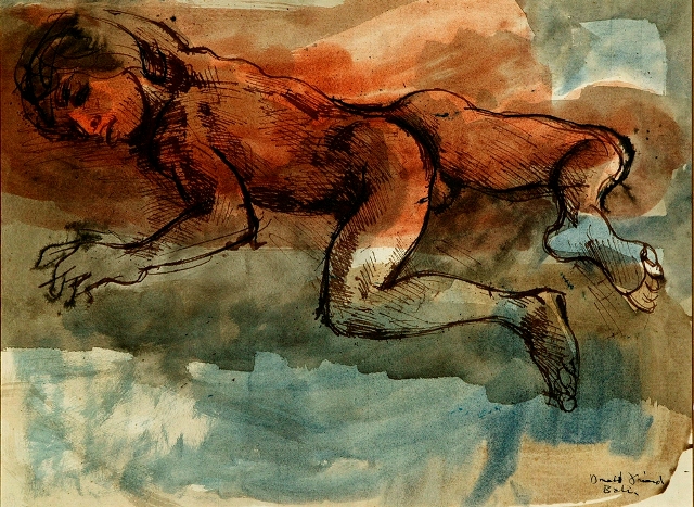 Appraisal: Donald Stuart Leslie Friend - Sleeping Nude ink and wash