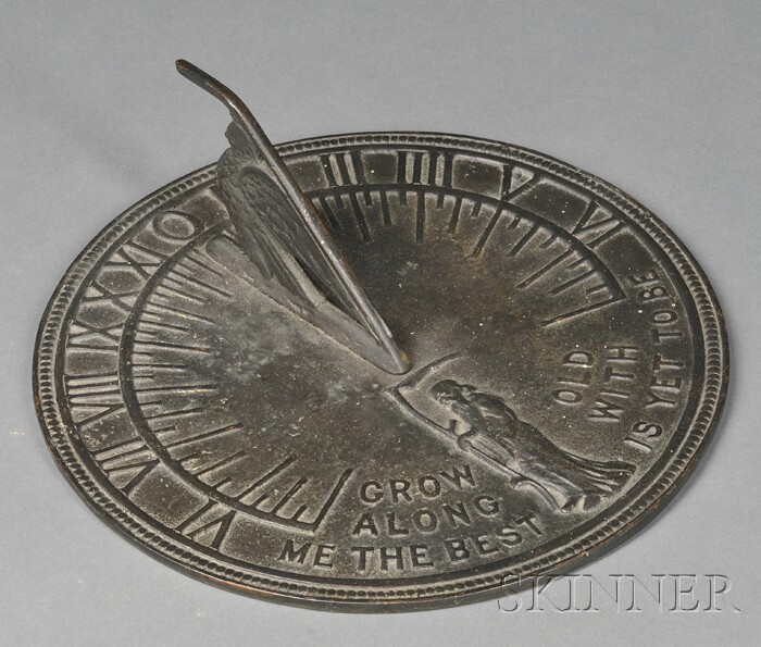 Appraisal: Brass Garden Sundial th century -in dial with hours in