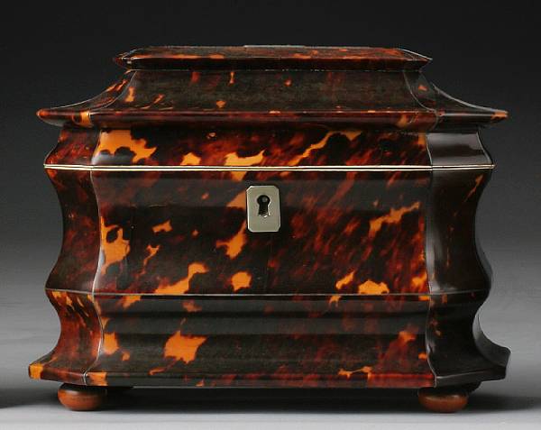 Appraisal: A William IV tortoiseshell tea caddy second quarter th century