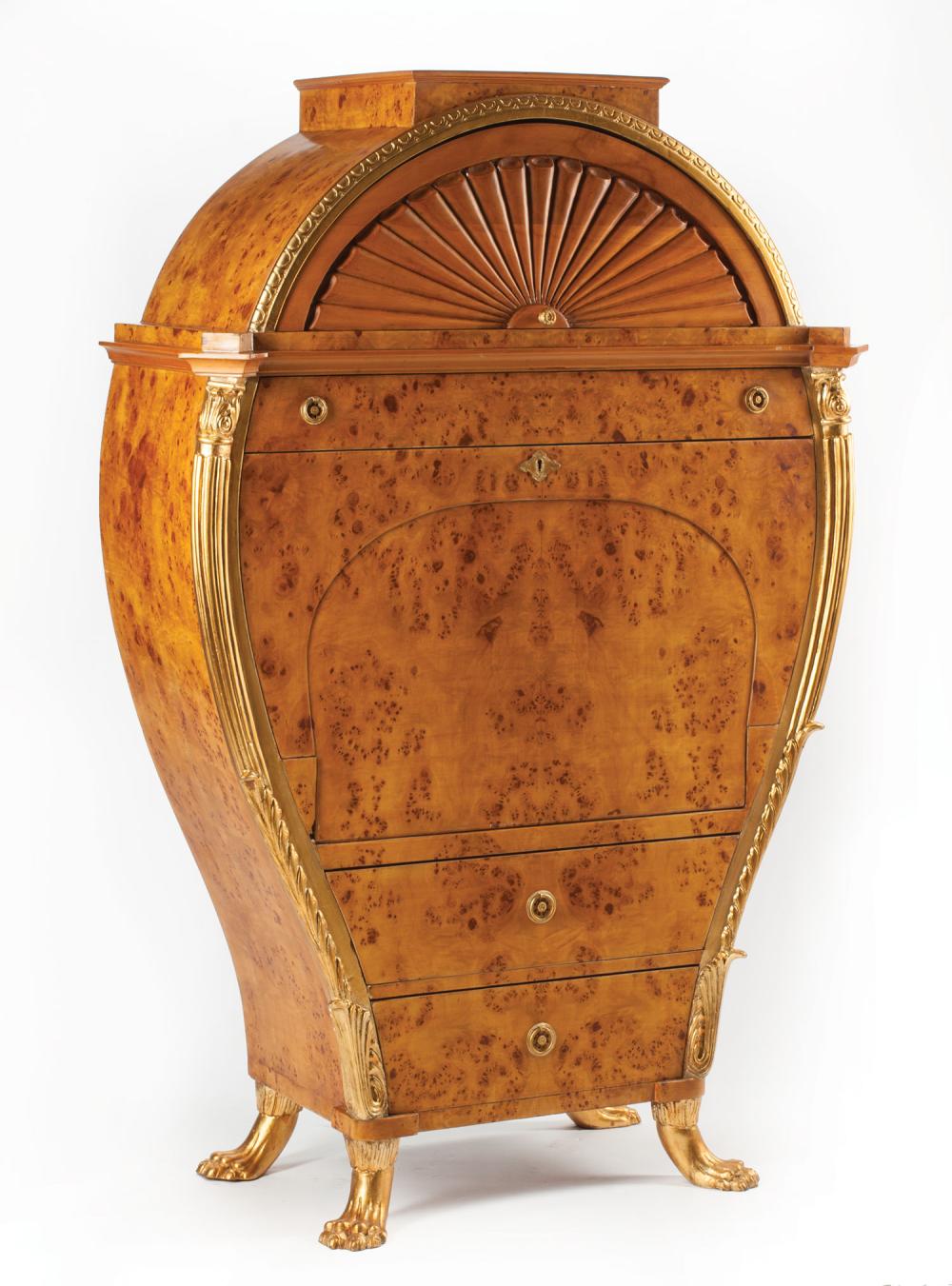 Appraisal: Continental Neoclassical-Style Parcel Gilt and Burl Wood S cr taire