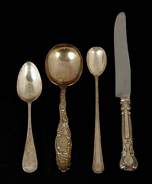 Appraisal: A group of miscellaneous sterling flatware Comprising Princess cream soup