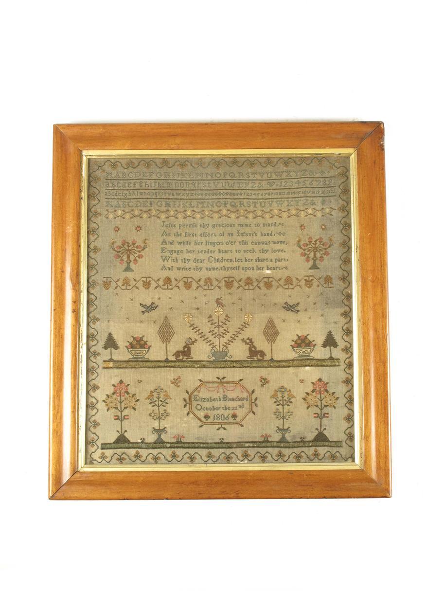 Appraisal: A Regency needlework sampler by Elizabeth Blanchard